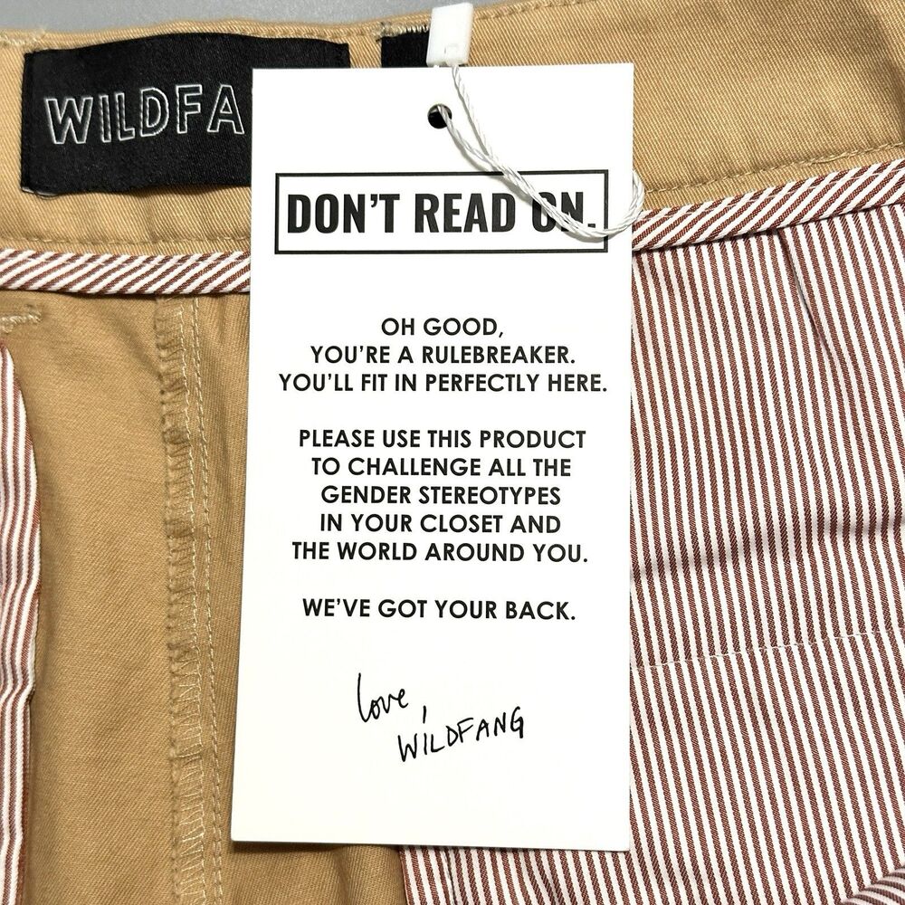 Wildfang Essential Trouser Women’s 14 Camel Tan Chino Straight Leg Pants NWT - Picture 9 of 13